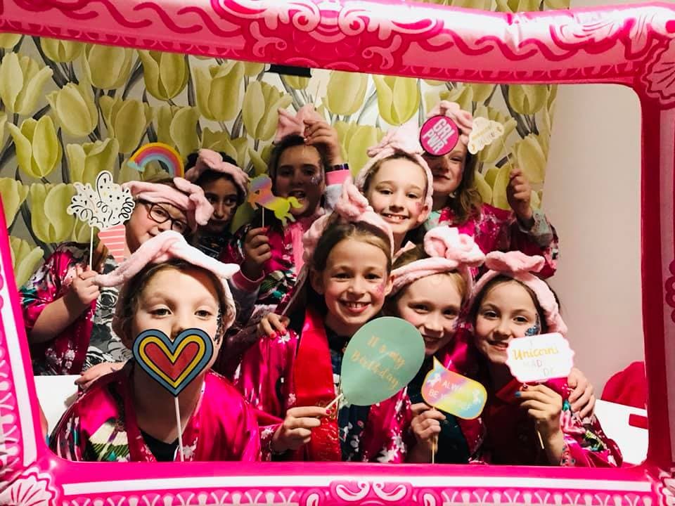 Photo booth at pamper party